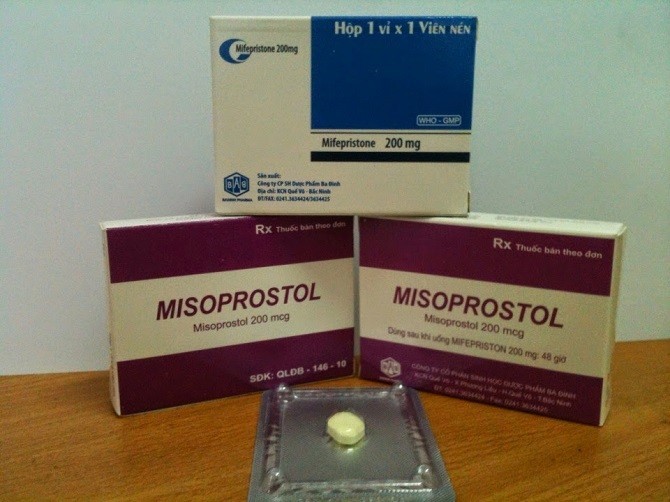 Thuốc viên nén Misoprostol 200mcg do Công ty Cổ phần sinh học Dược phẩm Ba Đình sản xuất. (Ảnh minh họa cho lô thuốc bị đình chỉ lưu hành) 