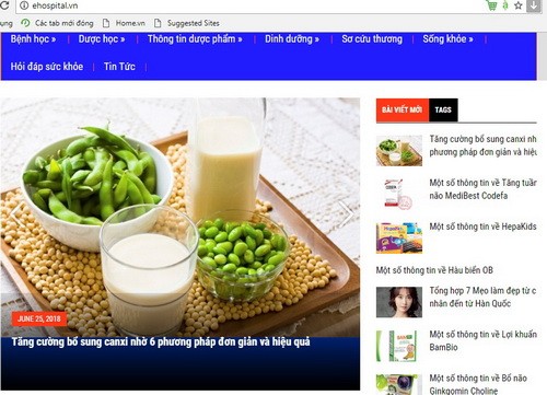 Một trong những trang web bị Cục ATTP điểm tên đang quảng cáo thực phẩm không rõ chất lượng.