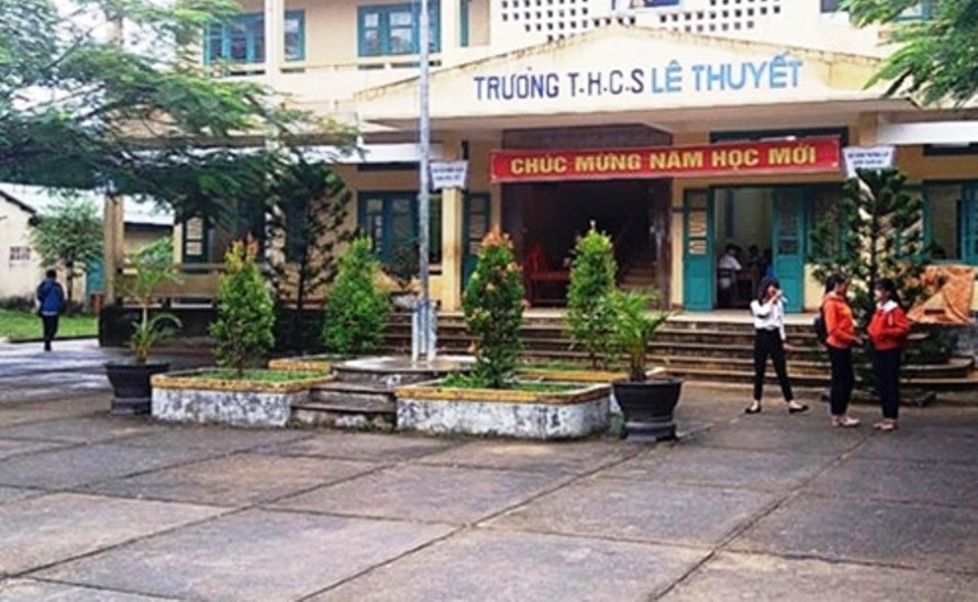 Trường THCS Lê Thuyết - nơi xảy ra vụ việc đau lòng