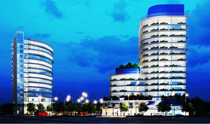 Tổ hợp tòa nhà hoàn thành xây dựng sẽ trở thành biểu trưng của VNPT tại Thừa Thiên Huế (ảnh phối cảnh)