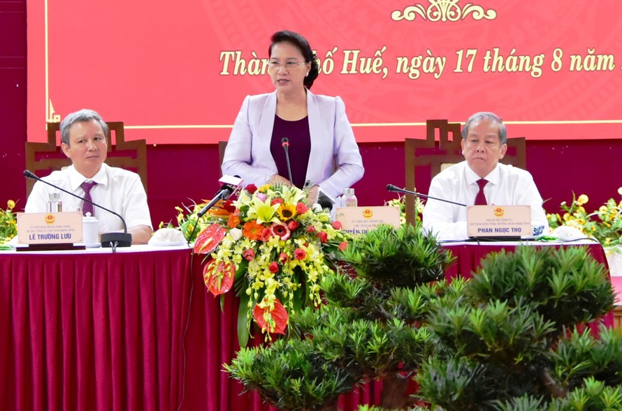 Chủ tịch Quốc hội Nguyễn Thị Kim Ngân khẳng định, Quốc hội luôn ủng hộ tối đa Dự án bảo tồn, tu bổ và tôn tạo di tích Kinh thành Huế
