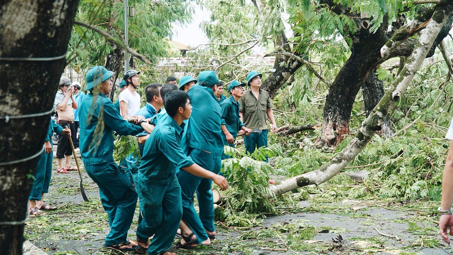 Tuổi trẻ TT-Huế tích cực "giải cứu" đường phố tắc nghẽn, giải phóng hàng nghìn cây xanh đổ ngã sau bão.