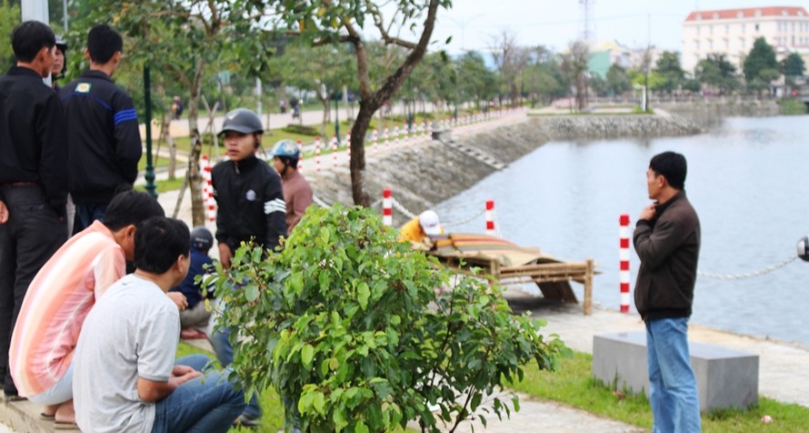 Hồ điều hòa Nguyễn Du nơi phát hiện thi thể người đàn ông 