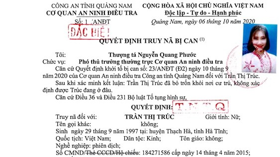 Trần Thị Trúc Ly. ảnh CA
