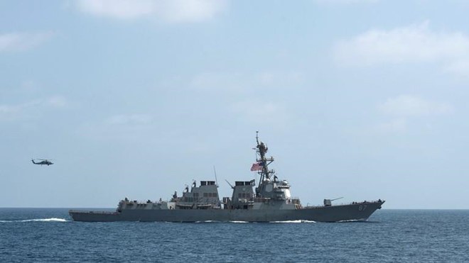 Tàu khu trục USS Mason DDG-87 của Hải quân Mỹ. Ảnh: Reuters.
