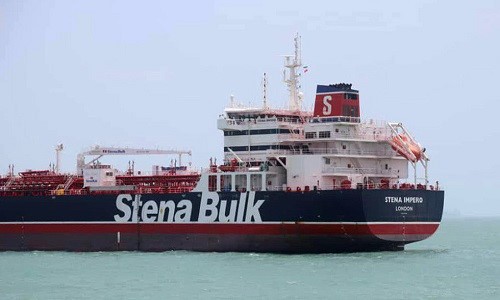 Tàu chở dầu Stena Impero mang cờ Anh đã bị Iran bắt giữ. Ảnh: RT. 