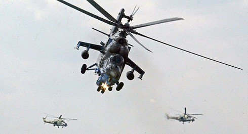 Trực thăng tấn công Mi-24 của Nga. Ảnh: AP