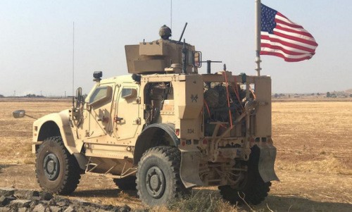 Xe quân sự Mỹ ở đông bắc Syria. Ảnh: Rudaw.
