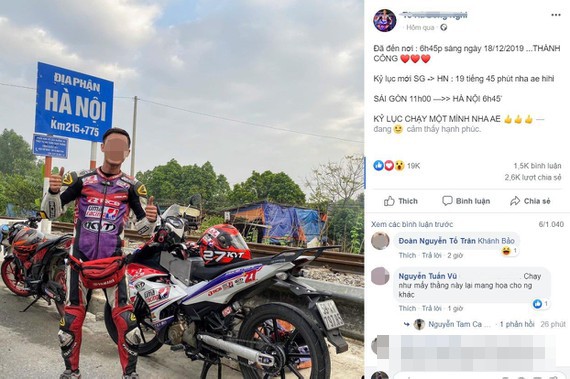  Nam thanh niên đăng tải hình ảnh trong hành trình xuyên Việt bằng xe máy.