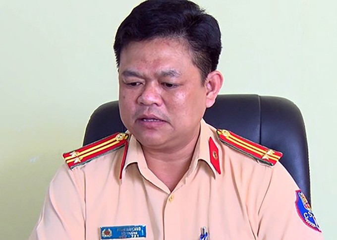 Trung tá Phạm Hải Cảng tại trụ sở CSGT số 2 năm 2019. Ảnh: Hoàng Trường.