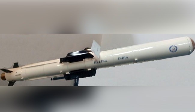Tên lửa dẫn đường chống tăng HELINA đã được Ấn Độ thử nghiệm thành công tại Pokhran. Ảnh: ndtv.com
