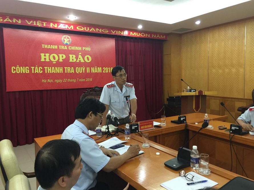 Phó tổng Thanh tra Chính phủ Ngô Văn Khánh: Theo quy định pháp luật thời điểm đó, TTCP đã khẳng định Hà Tĩnh cho Formosa thuê đất 70 năm là chưa đúng pháp luật. Ảnh: L.D