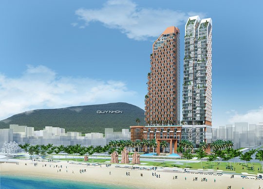 Phối cảnh dự án Khu phức hợp Khách sạn, Thương mại và Căn hộ cao cấp Thiên Hưng tại TP Quy Nhơn (tỉnh Bình Định).
