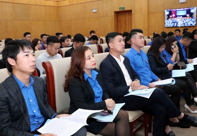 Các đại biểu tại hội nghị tổng kết công tác đoàn và phong trào thanh niên năm 2018, triển khai nhiệm vụ công tác năm 2019 của Đoàn Khối doanh nghiệp T.Ư 