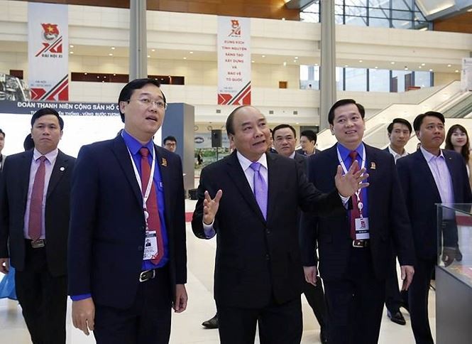 Thủ tướng Nguyễn Xuân Phúc tại Đại hội Đoàn toàn quốc. Ảnh Như Ý