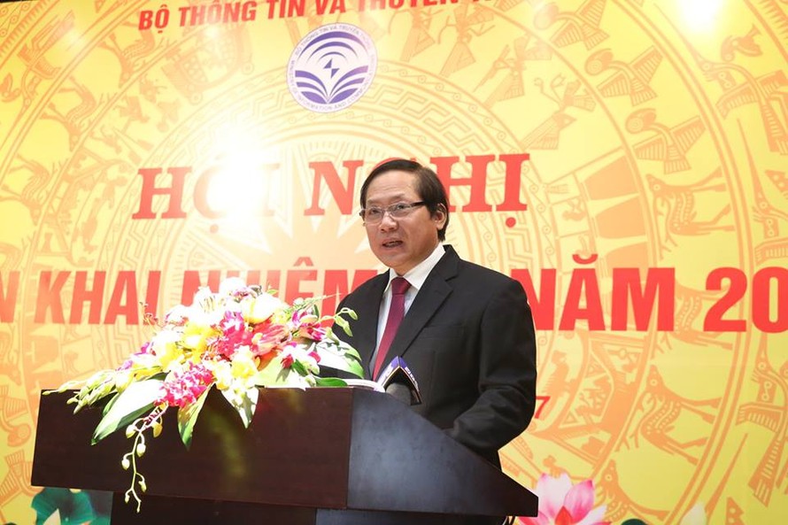 Bộ Trưởng Bộ TT&TT Trương Minh Tuấn phát biểu tại hội nghị