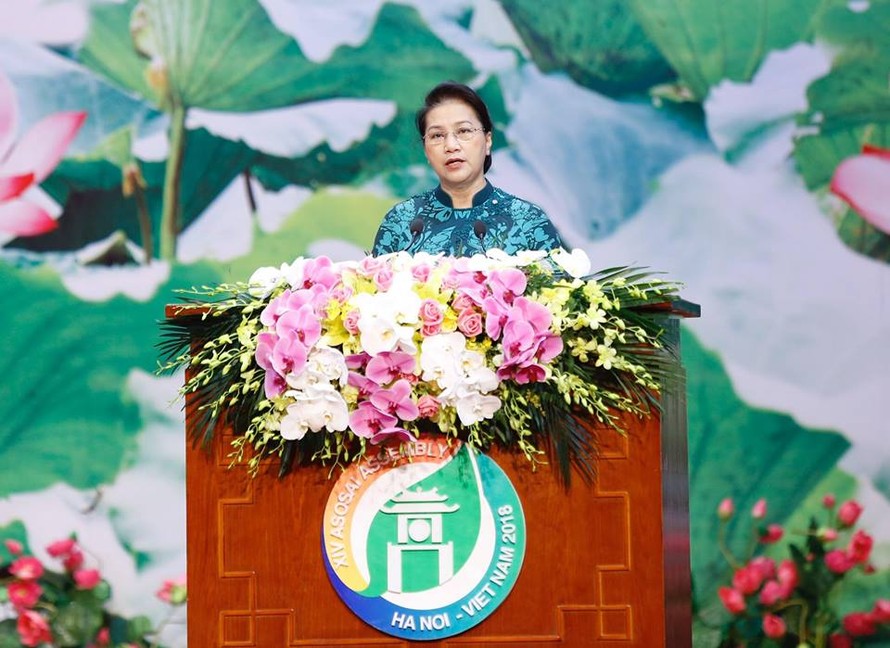 Chủ tịch Quốc hội Nguyễn Thị Kim Ngân phát biểu khai mạc. Ảnh: Như Ý