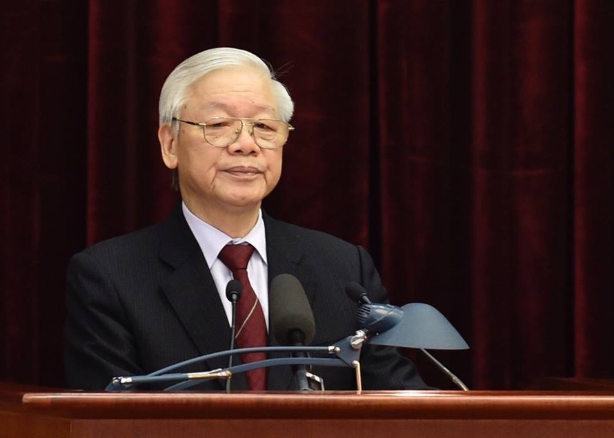Tổng Bí thư, Chủ tịch nước Nguyễn Phú Trọng phát biểu tại phiên khai mạc. Ảnh Đoàn Bắc