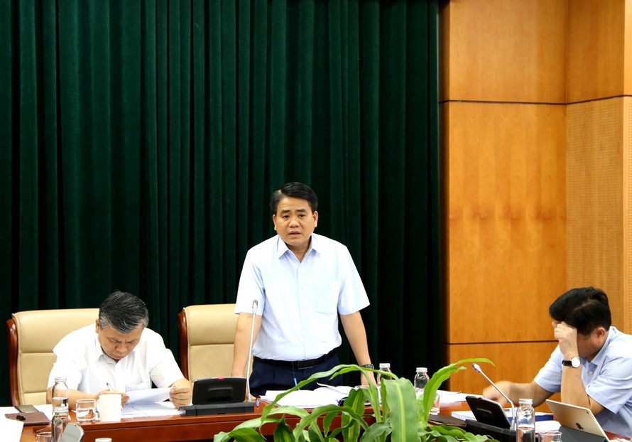 Chủ tịch UBND thành phố Hà Nội Nguyễn Đức Chung phát biểu tại hội thảo