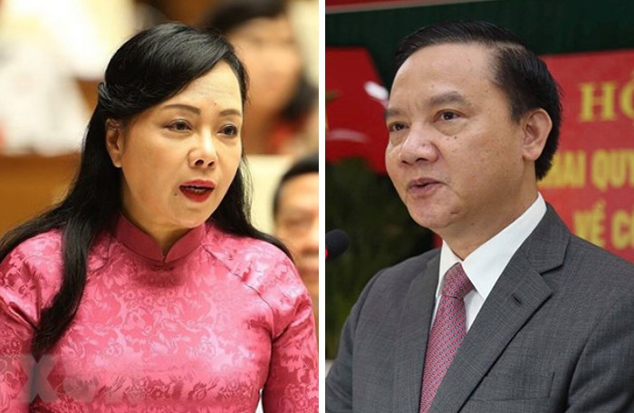 Bộ trưởng Y tế Nguyễn Thị Kim Tiến và Chủ nhiệm Uỷ ban Pháp luật Nguyễn Khắc Định