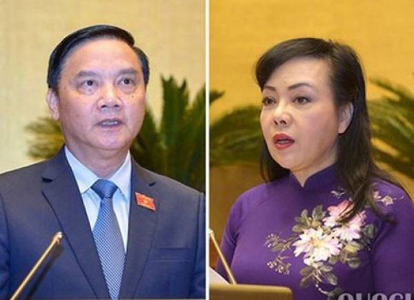 Quốc hội tiến hành quy trình miễn nhiệm và phê chuẩn miễn nhiệm với Chủ nhiệm Uỷ ban Pháp luật Nguyễn Khắc Định và Bộ trưởng Y tế Nguyễn Thị Kim Tiến.