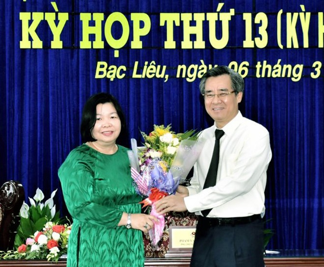 Bà Cao Xuân Thu Vân được bầu giữ chức Phó Chủ tịch HĐND tỉnh Bạc Liêu