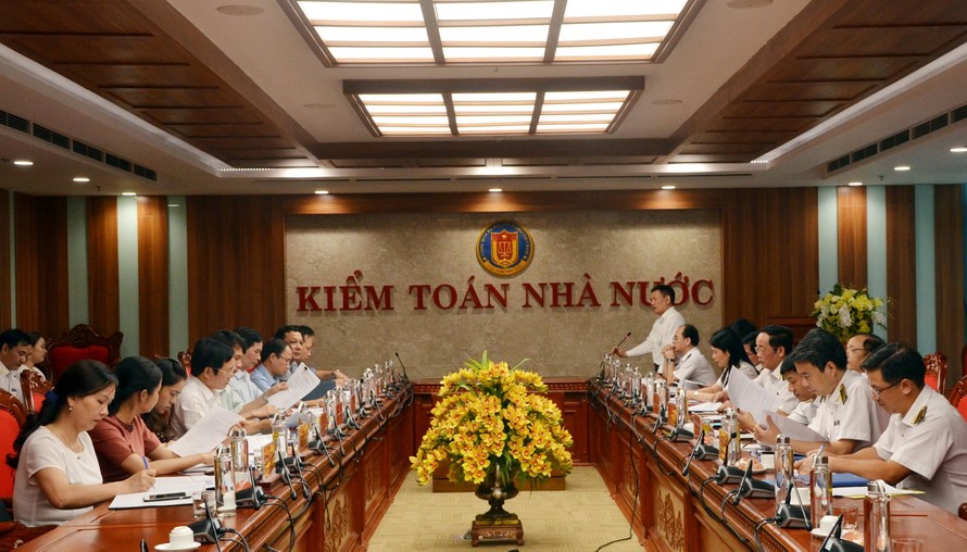 Đảng ủy KTNN báo cáo Đảng ủy khối các cơ quan Trung ương vể công tác chuẩn bị Đại hội