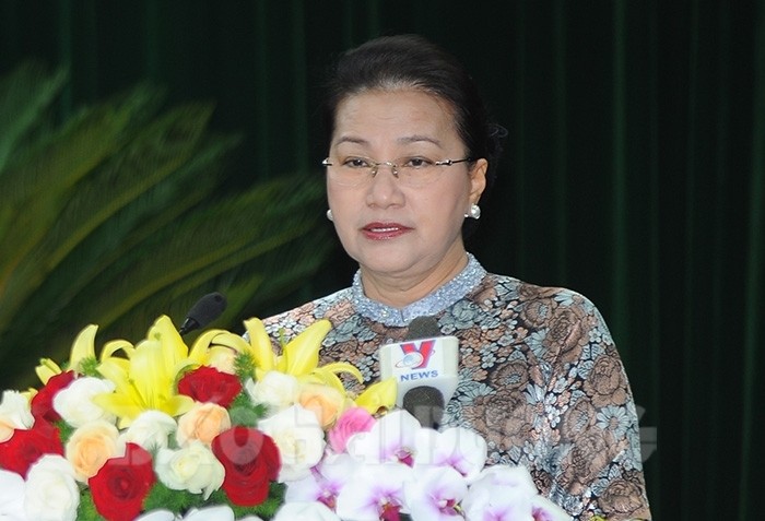 Chủ tịch Quốc hội Nguyễn Thị Kim Ngân phát biểu chỉ đạo tại kỳ họp. Ảnh Báo HD 
