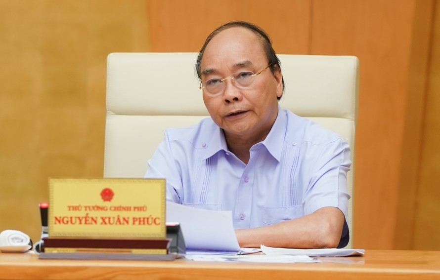 Thủ tướng Nguyễn Xuân Phúc phát biểu tại cuộc họp - Ảnh: VGP 
