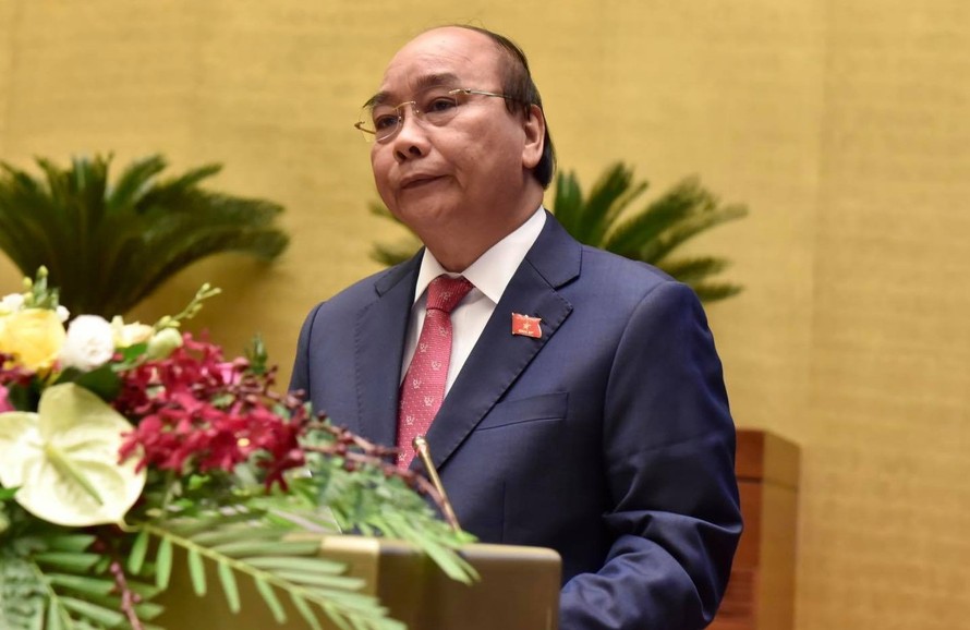 Thủ tướng Nguyễn Xuân Phúc phát biểu tại phiên khai mạc. Ảnh Như Ý
