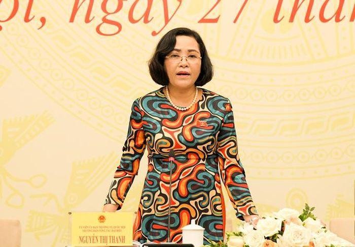 Bà Nguyễn Thị Thanh, Ủy viên Trung ương Đảng, Trưởng ban Công tác đại biểu