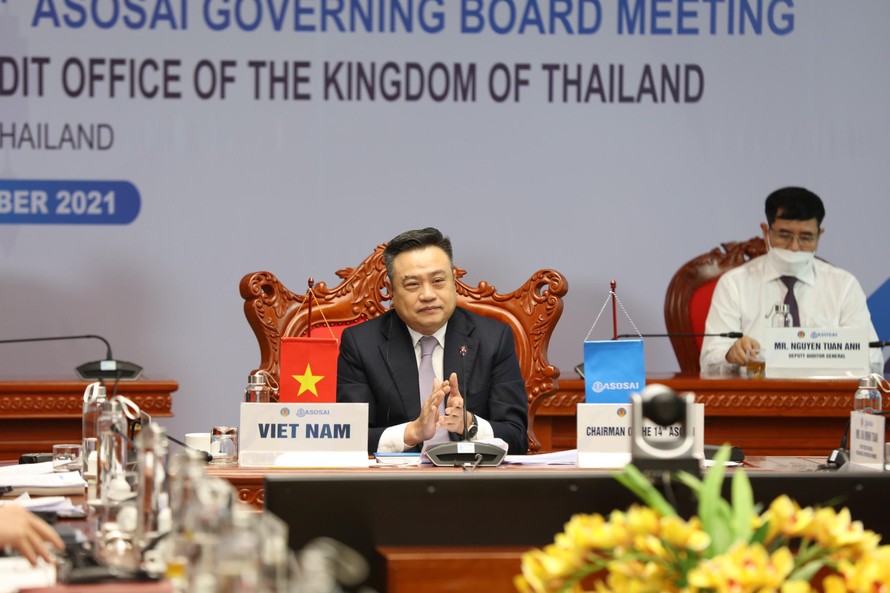 Tổng Kiểm toán nhà nước (KTNN) Việt Nam chủ trì cuộc họp Ban điều hành ASOSAI. Ảnh Như Ý