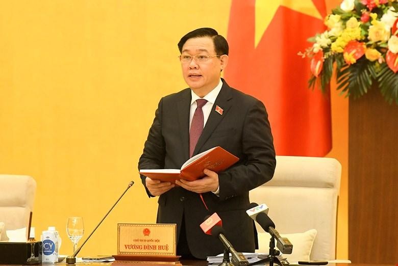 Chủ tịch Quốc hội Vương Đình Huệ phát biểu khai mạc phiên họp 