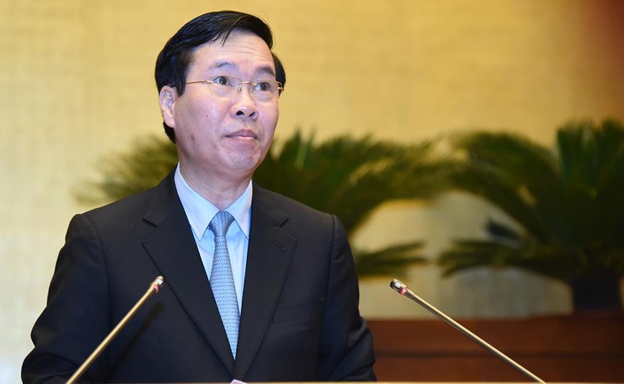Thường trực Ban Bí thư Võ Văn Thưởng phát biểu tại Hội nghị. Ảnh Quang Khánh