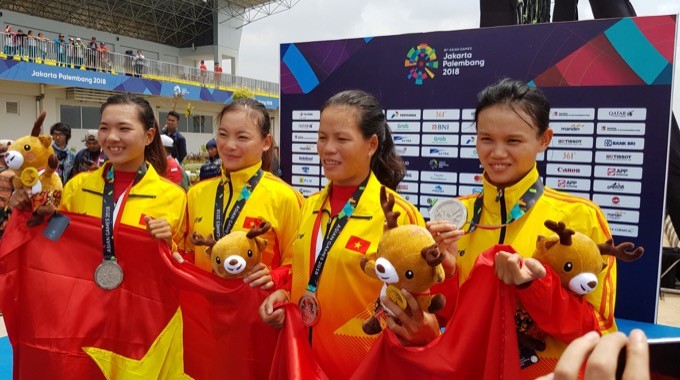 Tuyển rowing nữ Việt Nam giành thêm huy chương bạc