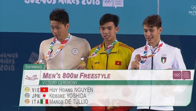Kình ngư Nguyễn Huy Hoàng xuất sắc giành HCV Olympic trẻ