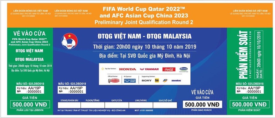 Vé trận Việt Nam-Malaysia vòng loại World Cup 2022 được bán từ mai, mua như nào?