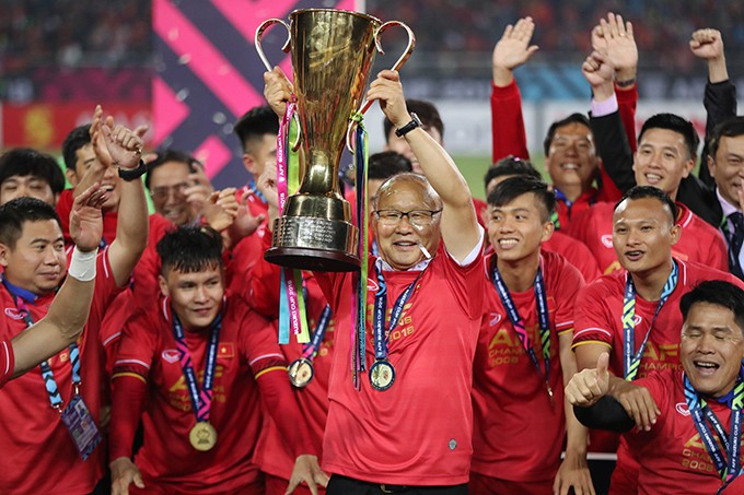Tuyển Việt Nam vô địch AFF Cup 2018. Ảnh: Ngôi sao