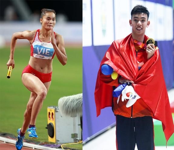 Quách Thị Lan và Nguyễn Huy Hoàng vinh dự cầm cờ cho đoàn thể thao Việt Nam tại Olympic Tokyo 2020.
