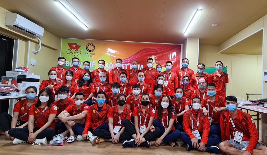 Các thành viên Đoàn TTVN dự Olympic Tokyo 2020 ảnh Thu Sâm/Đoàn TTVN