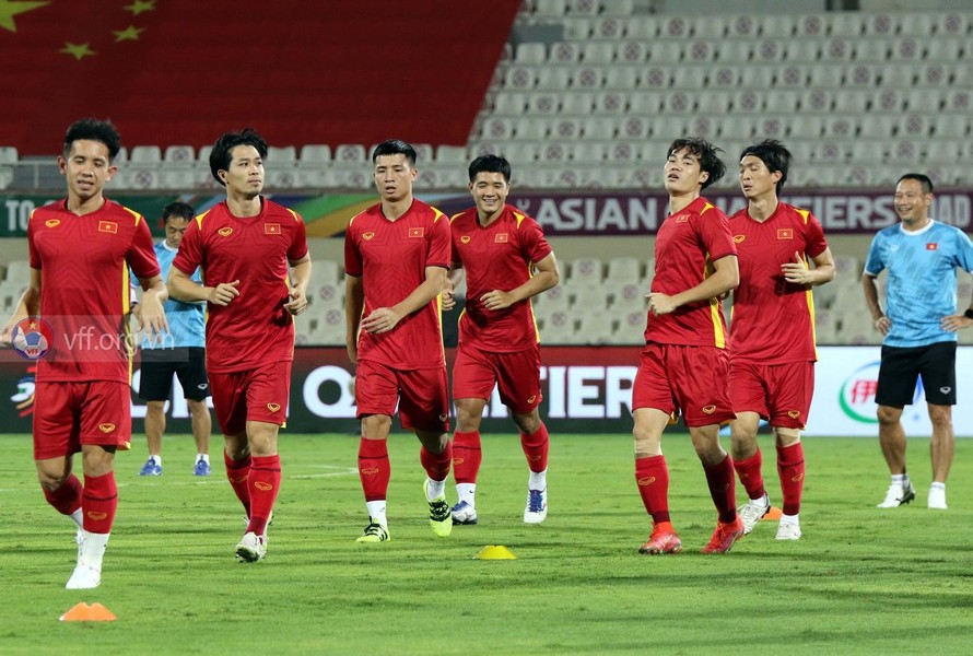 ĐT Việt Nam sẵn sàng cho trận đấu với Trung Quốc ảnh Anh Đoàn