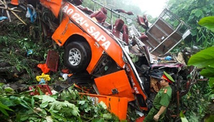 Hiện trường vụ tai nạn tại Lào Cai.