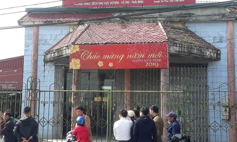 Chi nhánh một ngân hàng ở Thái Bình bị cướp gần 200 triệu đồng. Ảnh: D.V