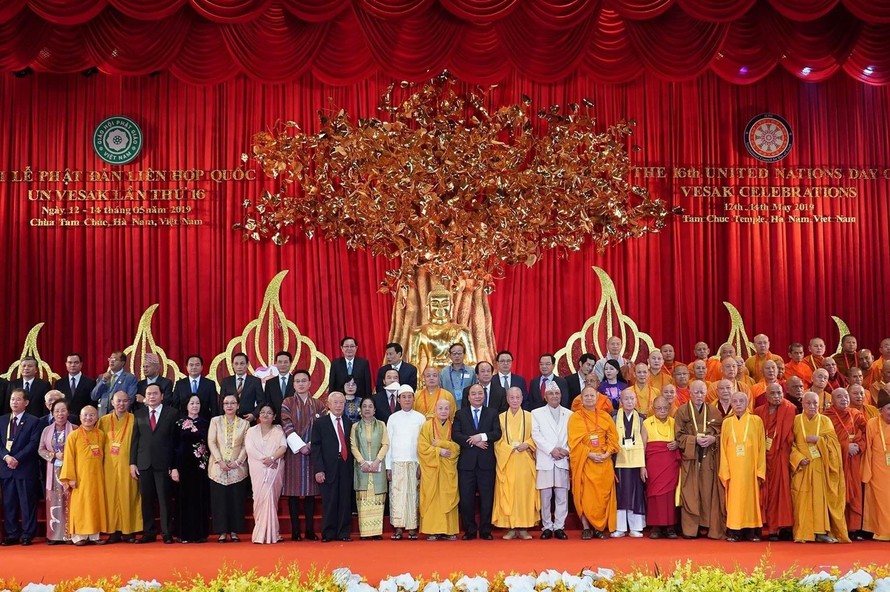 1.600 đại biểu từ 115 quốc gia tham gia Đại lễ Vesak 2019 tại chùa Tam Chúc, Hà Nam. Ảnh: Như Ý