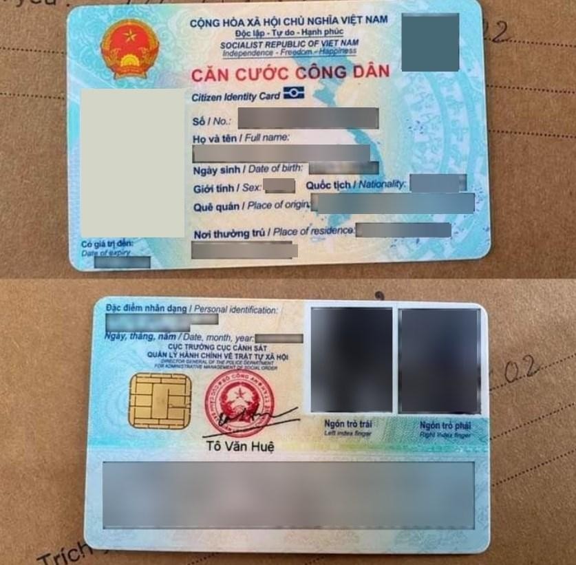 CCCD có gắn chip. Ảnh minh hoạ