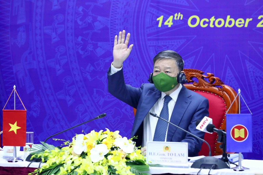 Đại tướng Tô Lâm, Bộ trưởng Bộ Công an, Trưởng đoàn của Việt Nam tham dự Hội nghị AMMD 7. Ảnh: N.B