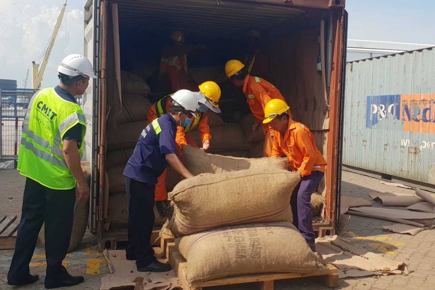 Container chứa hơn 6 tấn vảy tê tê nhập lậ.