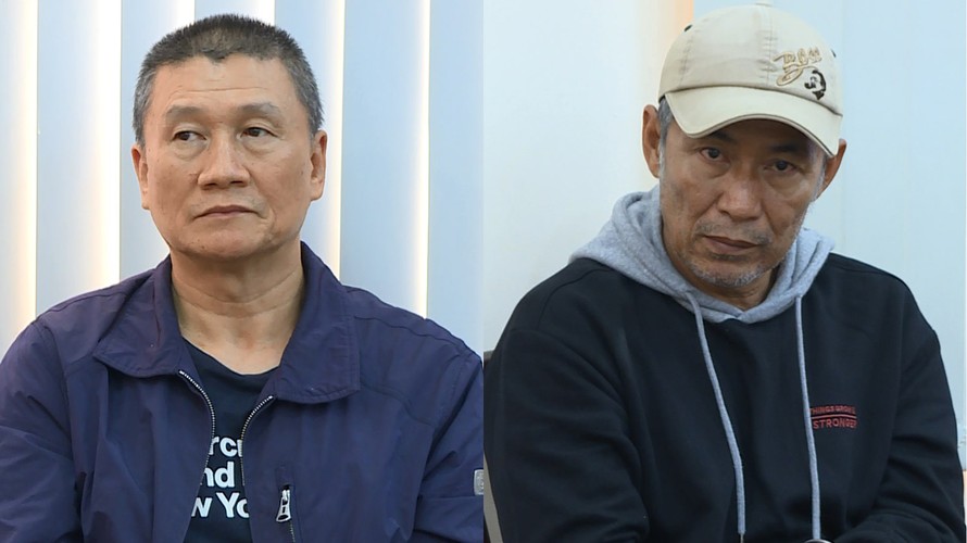 Hai đối tượng Teng Tien và Chen Chih Hsiung tại công an.
