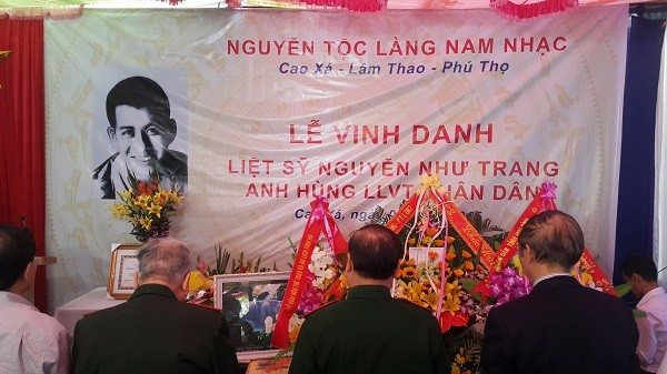 Lễ vinh danh Anh hùng liệt sỹ, nhạc sỹ Nguyễn Như Trang