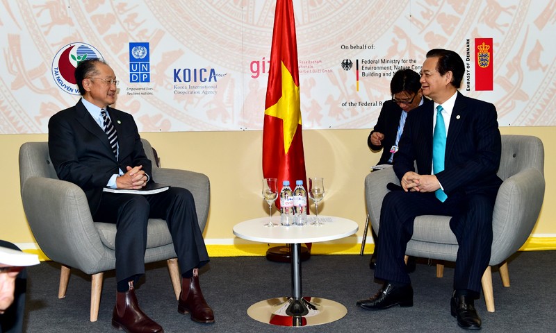 Thủ tướng Chính phủ Nguyễn Tấn Dũng tiếp Chủ tịch Ngân hàng Thế giới (WB) Jim Yong Kim. Ảnh: Chinhphu.vn